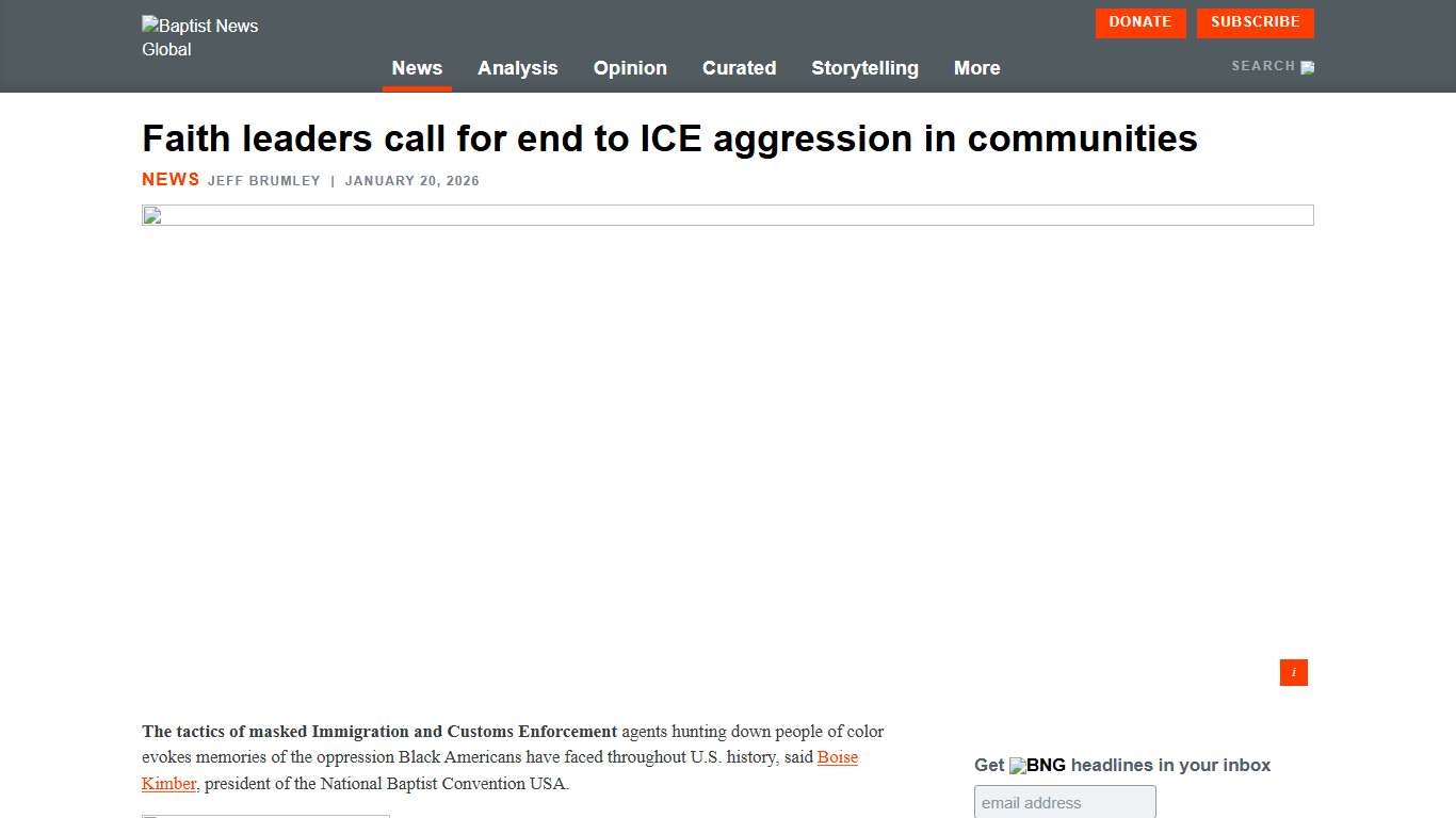 Faith leaders call for end to ICE aggression in communities – Baptist News Global